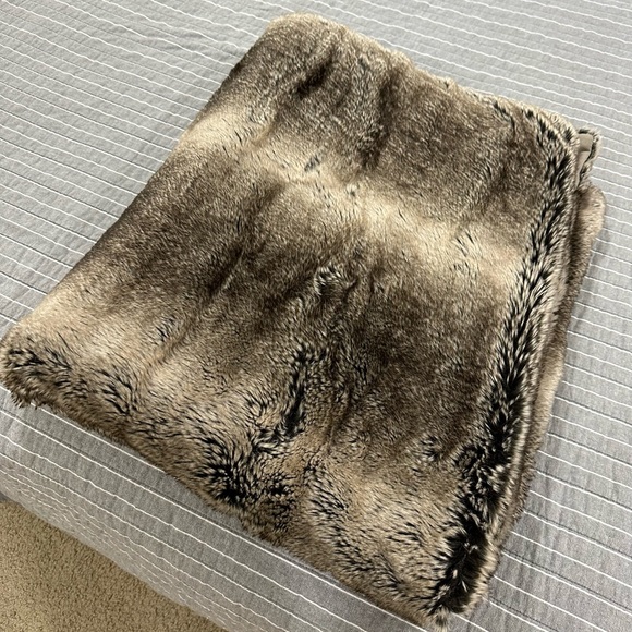 CB2 Bedding Cb2 Light Grey Faux Fur Throw Poshmark